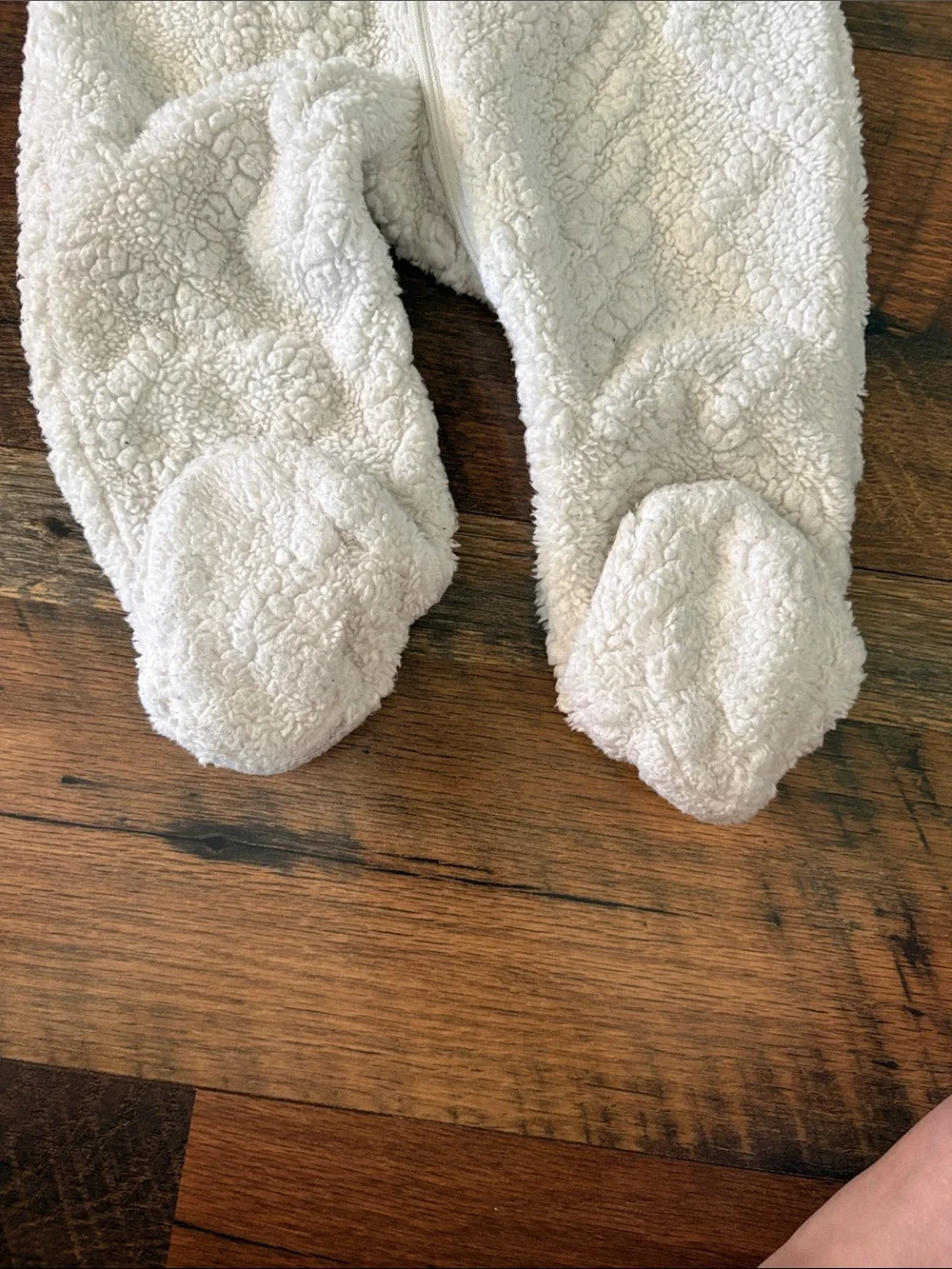 The Children's Place Cream Quilted Plush Footed One-Piece